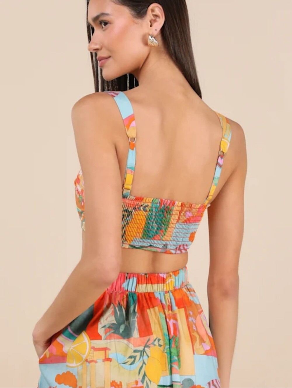 SHOW ME YOUR MUMU 2PC SET Pisa Postcards Italia Top & Skirt Size XXL $346 MSRP - Picture 5 of 8